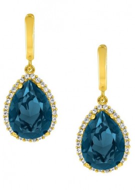 AMOR AMOR - Σκουλαρίκια Από Ασήμι 925 Επιχρυσωμένο Με Swarovski EX49108