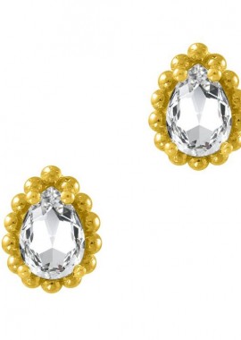 AMOR AMOR - Σκουλαρίκια Από Ασήμι 925 Επιχρυσωμένο Με Swarovski EX49220