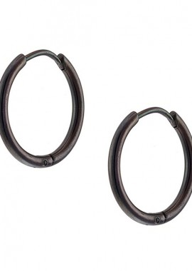 Σκουλαρίκια Κρίκοι 2x14 mm Από Ατσάλι Μαύρο AS48643