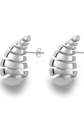 Σκουλαρίκια Spiral Chunky Drops Small Από Ατσάλι MI47835