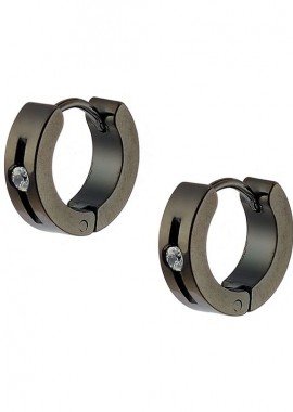 Σκουλαρίκια Κρίκοι 4x10 mm Από Ανοξείδωτο Ατσάλι Με Ζιργκόν AS41804