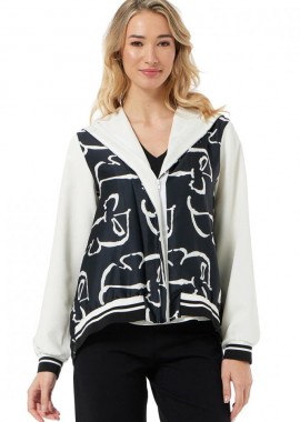 ΑΣΠΡΟΜΑΥΡΟ OVERSIZED ΜΠΟΥΦΑΝ ΜΕ ΚΟΥΚΟΥΛΑ