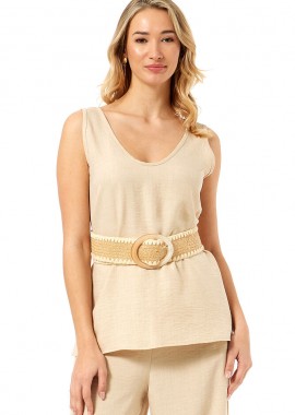 Anna Raxevsky - ΜΠΕΖ ΑΜΑΝΙΚΗ ΜΠΛΟΥΖΑ LINEN-LOOK