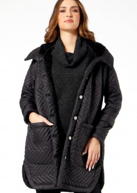 ΜΑΥΡΟ ΚΑΠΙΤΟΝΕ ΜΑΚΡΥ ΜΠΟΥΦΑΝ