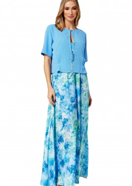 ΓΑΛΑΖΙΑ CROP TOP ΖΑΚΕΤΑ ΜΕ ΠΙΕΤΕΣ