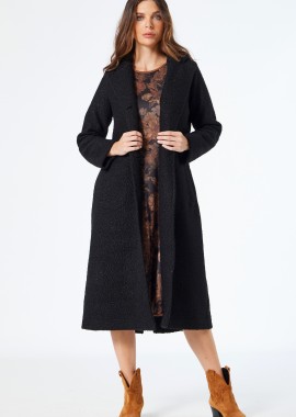 ΜΑΥΡΟ ΜΠΟΥΚΛΕ ΜΑΚΡΥ ΠΑΛΤΟ