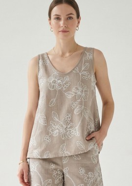 ΜΠΕΖ ΚΕΝΤΗΤΗ ΑΜΑΝΙΚΗ ΜΠΛΟΥΖΑ LINEN-LOOK