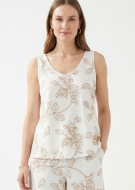 ΕΚΡΟΥ ΚΕΝΤΗΤΗ ΑΜΑΝΙΚΗ ΜΠΛΟΥΖΑ LINEN-LOOK