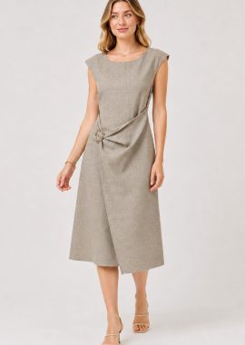 Anna Raxevsky - ΜΠΕΖ MIDI ΦΟΡΕΜΑ LINEN-LOOK