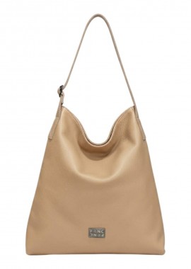 FRNC - FRNC FRANCESCO Τσάντα Γυναικεία Χειρός-Ώμου BIG LEATHER SHOLDER BAG 3771 VKT Μπέζ