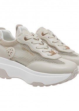 Renato Garini - Renato Garini Γυναικεία Παπούτσια Sneakers 534-19R Μπέζ Διχτύ W119R53439W5