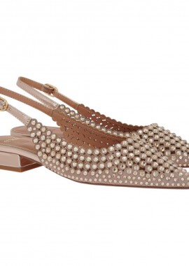 Exe Shoes Γυναικεία Παπούτσια SLINGBACK HILLLARY-141 700-141 Πλατίνα Στράς W47001411Z36