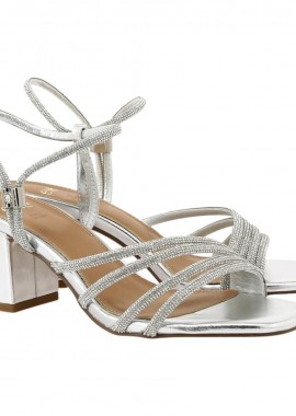 EXE Shoes Πέδιλα Γυναικεία ANNY-990 700-990 Ασημί Στράς W47009904E94