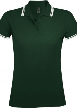 - Γυναικείο πόλο πικέ Pasadena Women SOLS 00578 Forest Green/White