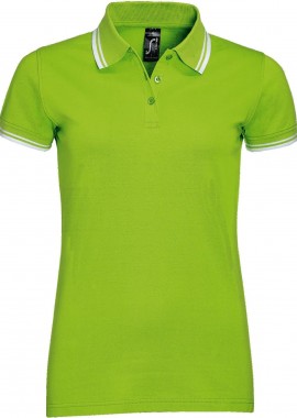 - Γυναικείο πόλο πικέ Pasadena Women SOLS 00578 Lime/White