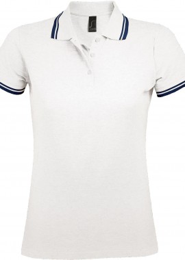 Γυναικείο πόλο πικέ Pasadena Women SOLS 00578 White/Navy