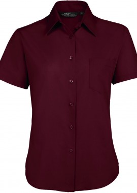 - Γυναικείο κοντομάνικο πουκάμισο Escape SOLS 16070 Medium Burgundy