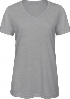 - Γυναικείο T-Shirt Triblend με V λαιμόκοψη TW058 B&C Triblend /women Heather Light Grey