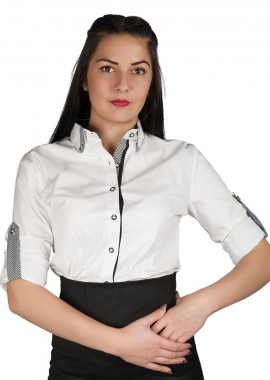Γυναικείο μακρυμάνικο πουκάμισο ALBERTA BEUNIQUE 08000385 White