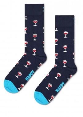 Happy Socks - Κάλτσες γυναικείες Happy Socks Μπλε P001504 Glass Of Wine Sock 100