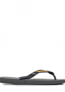 Σαγιονάρες γυναικείες Havaianas Μαύρο 4127244-1069 Havaianas Top Logo Metallic 262