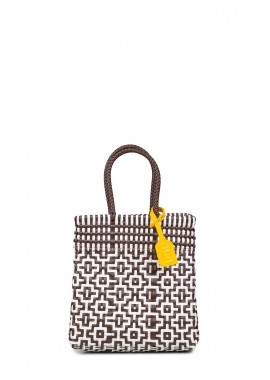 PUP - Shopping γυναικεία PUP Καφέ-Λευκό VS1412 Handbag Nomad Small 262