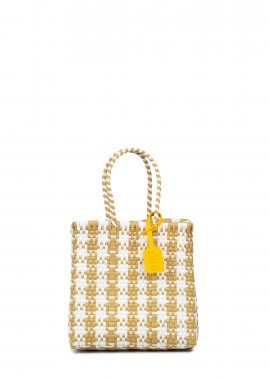 PUP - Shopping γυναικεία PUP Μπεζ-Λευκό BS1410 Handbag Nomad Small 262