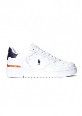 ΑΝΔΡΙΚΑ ΠΑΠΟΥΤΣΙΑ POLO RALPH LAUREN MASTERS CRT SNEAKERS ΔΕΡΜΑ ΛΕΥΚΟ/ΜΠΛΕ