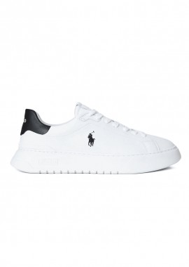 ΑΝΔΡΙΚΑ ΠΑΠΟΥΤΣΙΑ POLO RALPH LAUREN RLITE COURT SNEAKERS ΔΕΡΜΑ ΛΕΥΚΟ/ΜΑΥΡΟ