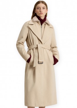 WOOLRICH - ΓΥΝΑΙΚΕΙΟ ΜΑΛΛΙΝΟ ΠΑΛΤΟ WOOLRICH x LORO PIANA ΚΑΝΟΝΙΚΗ ΓΡΑΜΜΗ ΤΑΜΠΑ