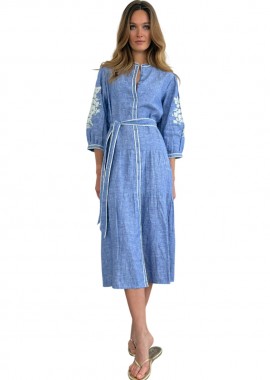 ΓΥΝΑΙΚΕΙΟ ΦΟΡΕΜΑ ROSE & ROSE PINE ΜΠΛΕ