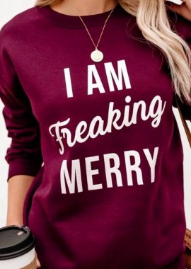 FREAKING MERRY WINE SWEATSHIRT