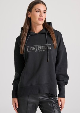 Oversized φούτερ με branded κέντημα στο στήθος