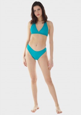 Γυναικείο σετ μαγιό bikini μονόχρωμο αποσπώμενη επένδυση slip κανονική γραμμή.Καλύπτει B-C CUP ΠΕΤΡΟΛ