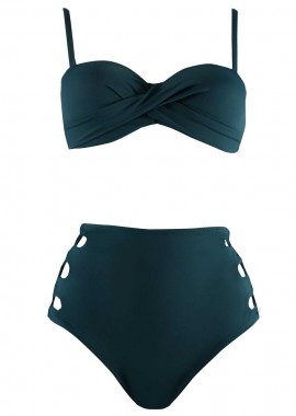 gsecret - Γυναικείο σέτ μαγιό ενισχυμένο bikini cut-out. Καλύπτει B & C cup. ΠΡΑΣΙΝΟ