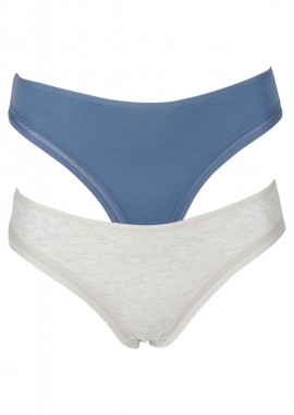 gsecret - Γυναικείο slip all cotton comfort style. Συσκευασία 2pack ΓΚΡΙ ΜΠΛΕ