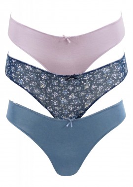 Γυναικείο slip Tress cotton παρτό. Συσκευασία 3pack. MULTI COLOUR