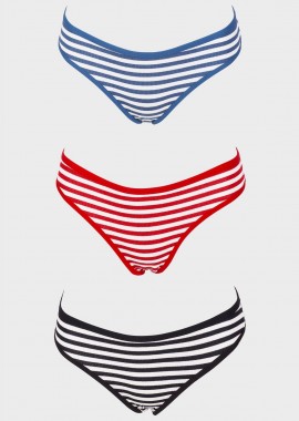 gsecret - Γυναικείο slip all cotton ψηλόμεσο. Συσκευασία 3pack MULTI COLOUR