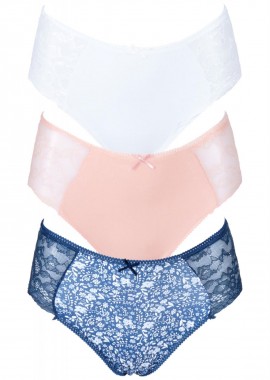 gsecret - Γυναικείο slip all print floral λεπτομέρειες δαντέλας. Συσκευασία 3pack MULTI COLOUR