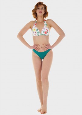 gsecret - Γυναικείο σετ μαγιό μπικίνι push up all print slip κανονική γραμμή.Καλύπτει B-C Cup. ΛΕΥΚΟ