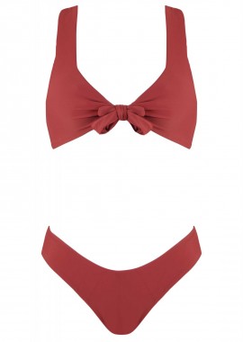 gsecret - Σέτ μαγιό δετό αποσπώμενη ενίσχυση bikini παρτό. Καλύπτει B Cup COPPER