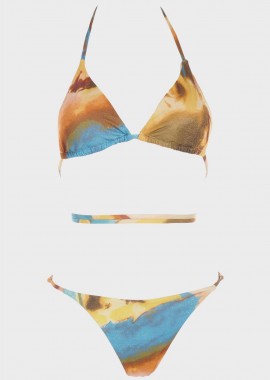 gsecret - Set bikini τριγωνάκι με slip brazil. Καλύπτει B Cup. ΚΙΤΡΙΝΟ