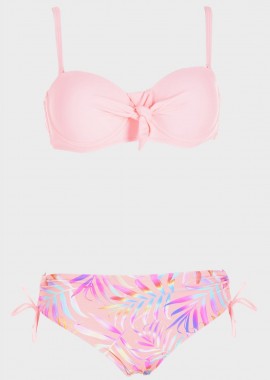 gsecret - Σετ bikini strapless slip all print. Καλύπτει C Cup ΡΟΖ