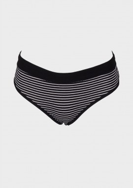 gsecret - Γυναικείο slip full brief ρίγα. ΜΑΥΡΟ