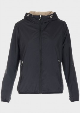 Γυναικείο αντιανεμικό jacket διπλής όψεως ΜΑΥΡΟ