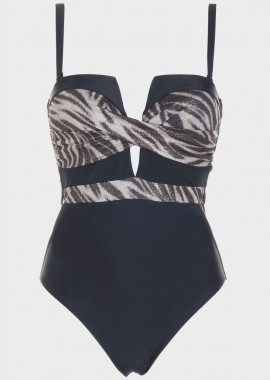 gsecret - Oλόσωμο μαγιο strapless push up. Καλύπτει B Cup ANIMAL