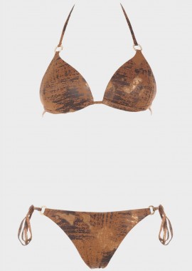 gsecret - Bikini τριγωνάκι push up all print. Kαλύπτει B Cup ΚΑΦΕ