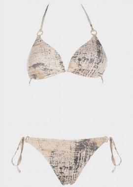 Bikini τριγωνάκι push up all print. Καλύπτει B Cup ΜΠΕΖ