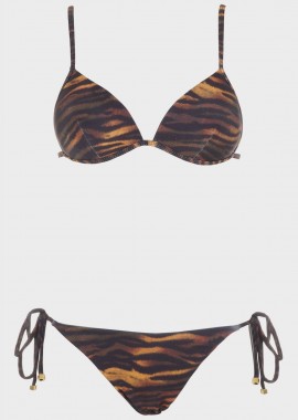 gsecret - Σετ μπικίνι τριγωνάκι push up animal print.Καλύπτει B Cup. ANIMAL