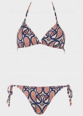 gsecret - Bikini τριγωνάκι all print. Καλύπτει B Cup ΜΠΛΕ